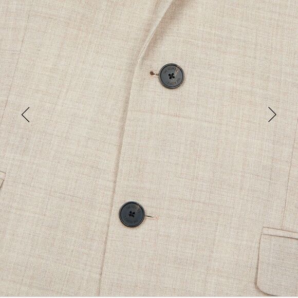 NWT The Kooples men's BEIGE WOOL SUIT FITTED JACKET size 48 French us size 38 - Picture 5 of 16